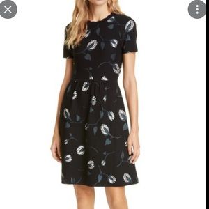 kate spade black deco bloom floral sweater dress